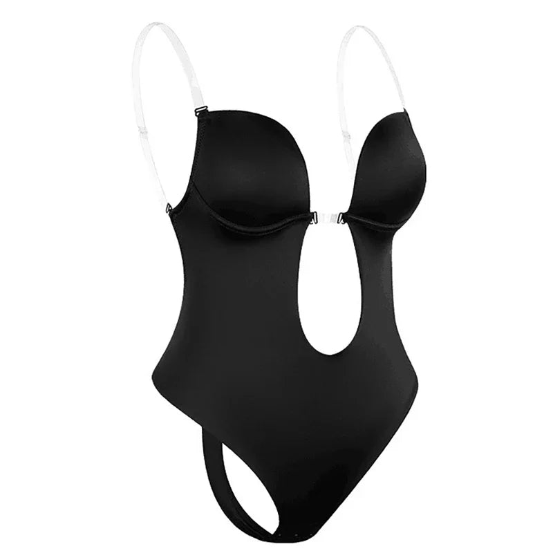 Women's Full Body Shaper Bra Backless Bodysuit with Thong Design - Invisible Tummy Control Shapewear Girdles for Slimming Effect