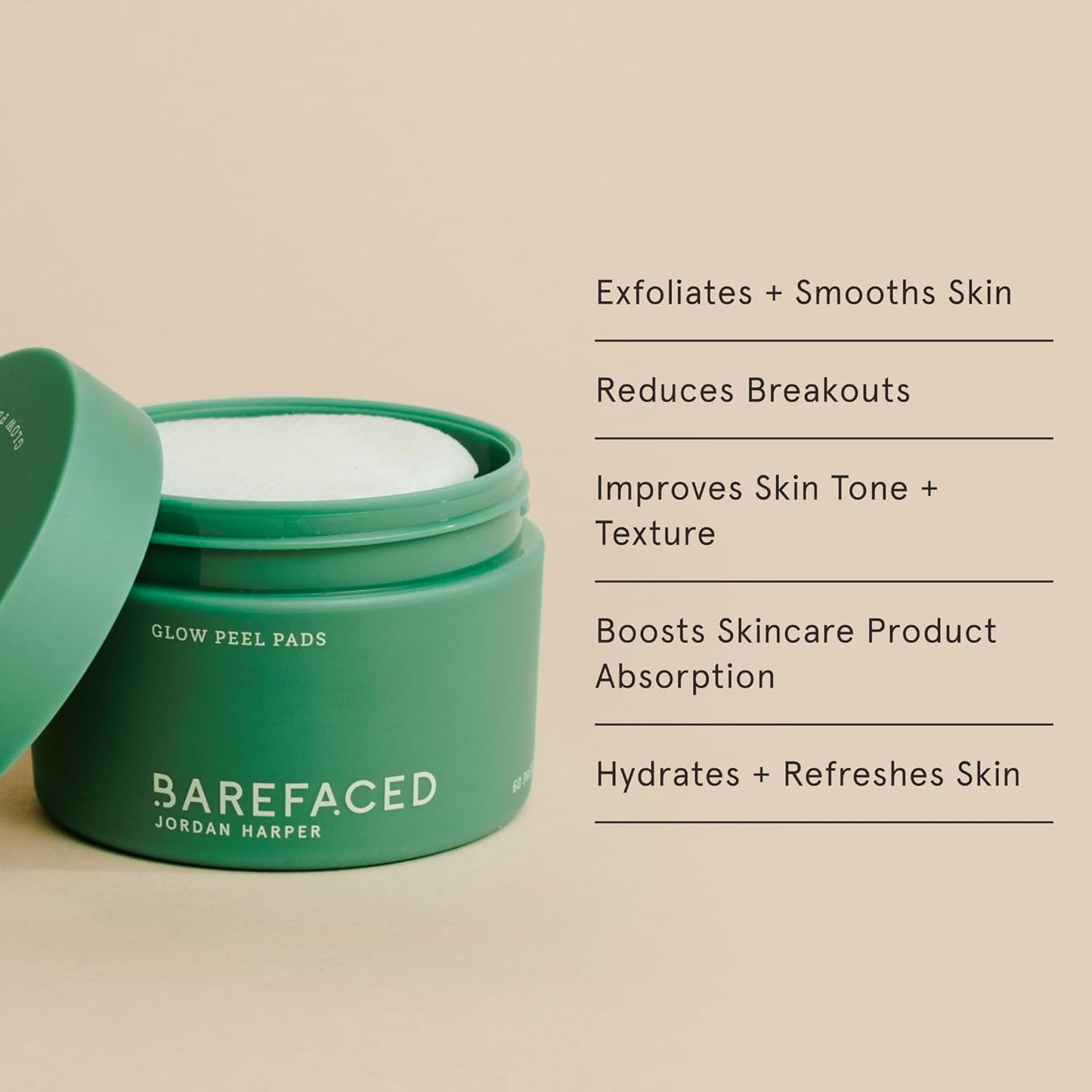 Glow Peel Pads (60 Count) - Deep Exfoliating Face & Body Pads with 15% Glycolic Acid, Squalane & Vitamin E - Smooths Texture, Reduces Breakouts & Fine Lines