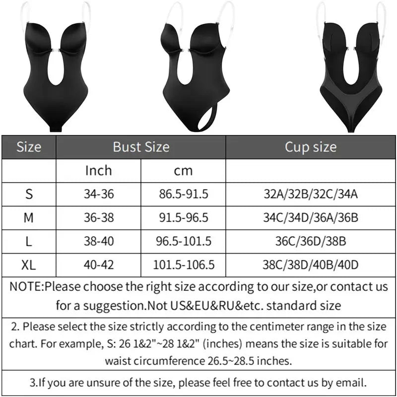 Women's Full Body Shaper Bra Backless Bodysuit with Thong Design - Invisible Tummy Control Shapewear Girdles for Slimming Effect