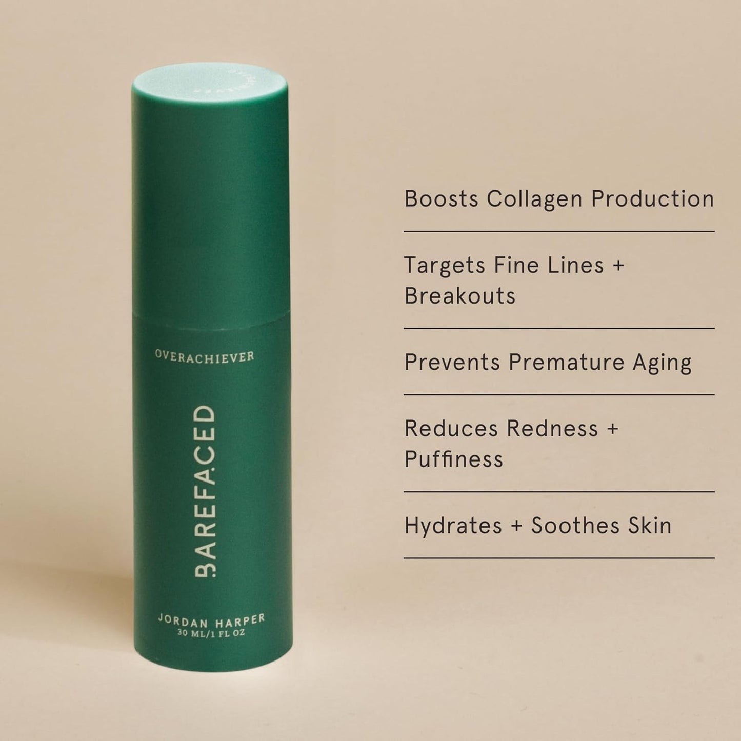 Overachiever 1 Fl Oz – 10-In-1 Skin Booster with Bakuchiol, Resveratrol & Green Tea – Retinol Alternative, Pregnancy-Safe, Hydrates, Minimizes Pores & Fine Lines