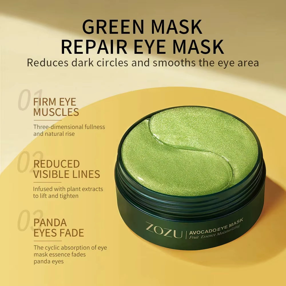 60/120 Pieces Eye Mask Avocado Gold Moisturize Firming Improve Eye Bags Eye Patches anti Wrinkle Eye Patches for Dark Circles