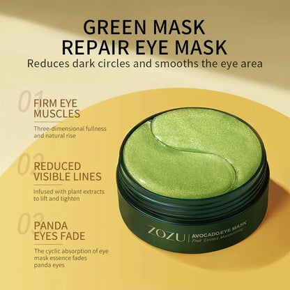 60/120 Pieces Eye Mask Avocado Gold Moisturize Firming Improve Eye Bags Eye Patches anti Wrinkle Eye Patches for Dark Circles
