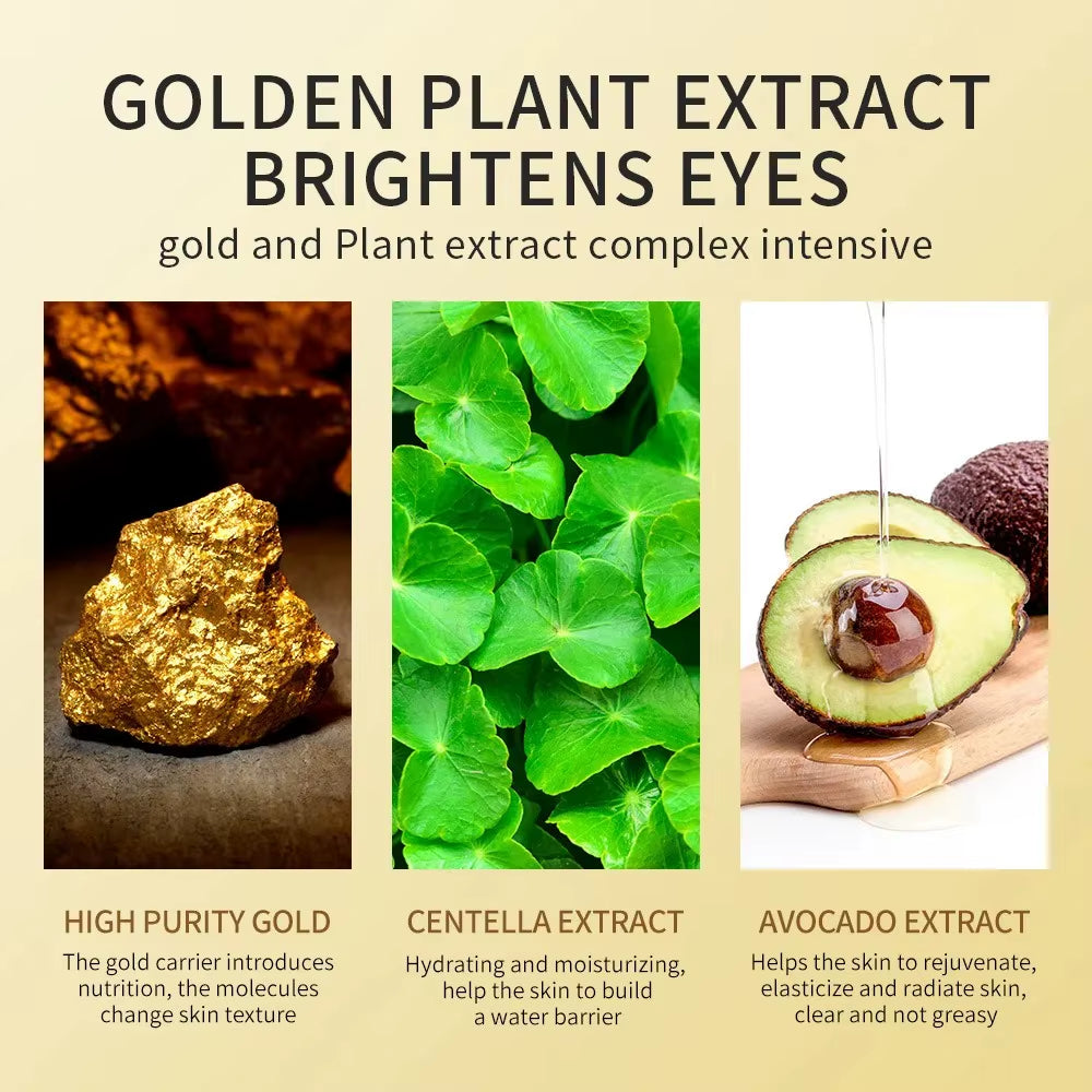 60/120 Pieces Eye Mask Avocado Gold Moisturize Firming Improve Eye Bags Eye Patches anti Wrinkle Eye Patches for Dark Circles